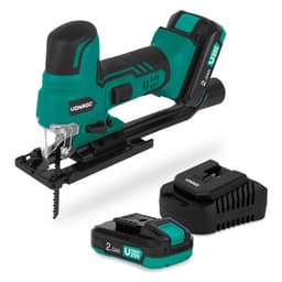 VONROC Sticksåg 20V – Ergonomiskt Bygelhandtag | 2x 2.0Ah Batteri & Snabbladdare
