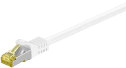 RJ45 patchkabel S/FTP (PiMF), 500 MHz, med CAT 7 råkabel, hvit, 25 m