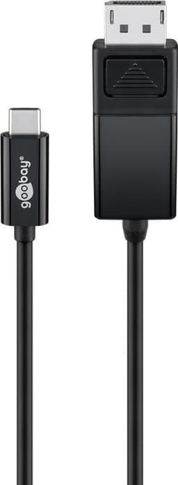 USB-C-DisplayPort-sovitinkaapeli 4K 60 Hz, 1,20 m, musta