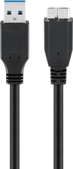 USB 3.0 -kaapeli Micro-B-liittimellä, musta
