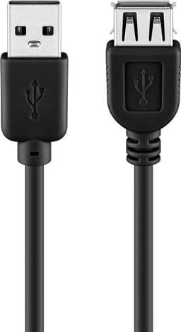USB-A-förlängningskabel, 3 m, svart
