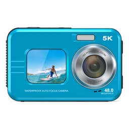 5K Vanntett Digitalkamera: Dobbel Kamera, HD Video, Perfekt for Eventyr Blue