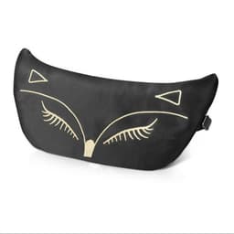 Brodert silkeøyemaske for søvn Sort