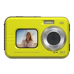 4K Vanntett Digitalkamera med 32GB TF-kort - Dobbel Kamera, Anti-risting & HD Video Gul