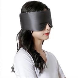 100% silkkiunimaski naisille ja miehille, silkki silmämaski nukkumiseen DarkGrey