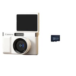 Høyoppløselig retro digitalkamera med to linser og 32 GB TF-kort Hvit