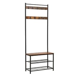 Garderobestativ med benk og skohylle i industriell design - 177 cm