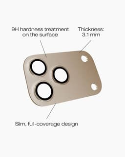 Camera Lens Protector 3D iPhone 17 Pro Max Aluminium Gold