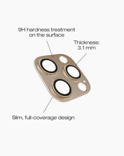 Camera Lens Protector 3D iPhone 14 Pro / 14 Pro Max / 16 Pro / 16 Pro Max Aluminium Gold