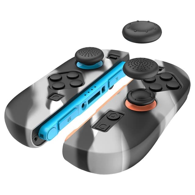 1 par Kompatibla med Nintendo Switch 2 Fodral Skal med 4 Caps - Svart