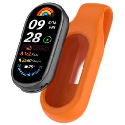 Xiaomi Smart Band 10/9/8 -koteloon, älykellolle, silikonisuojus, pidike - oranssi