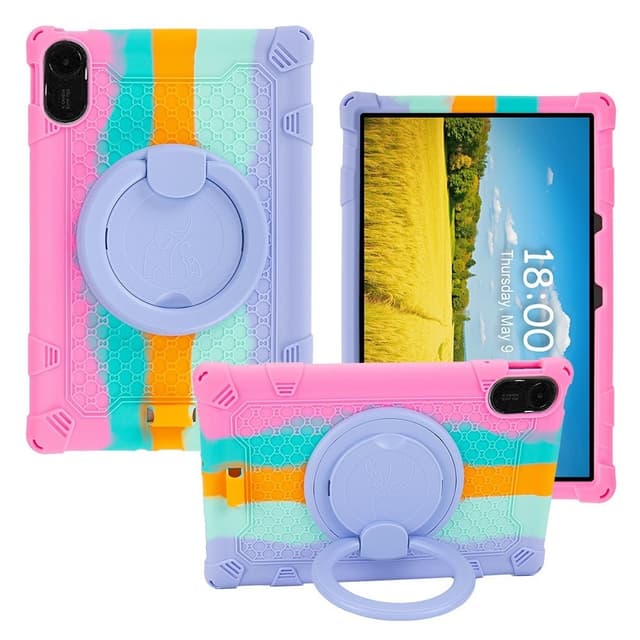 SKALO Xiaomi Redmi Pad 2 Silikone Armor Ring Cover - Rainbow