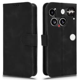 SKALO Nothing Phone (3) Mat PU-læder Flip Cover - Sort