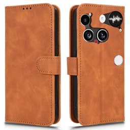 SKALO Nothing Phone (3) Mat PU-læder Flip Cover - Brun