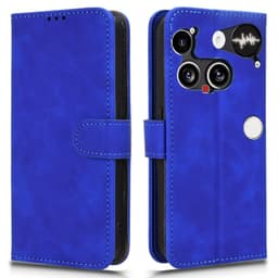 SKALO Nothing Phone (3) Mat PU-læder Flip Cover - Blå