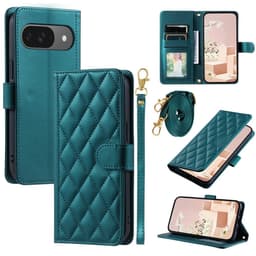 SKALO Google Pixel 10 Pro Quiltet Skulderrem Flip Cover - Grøn