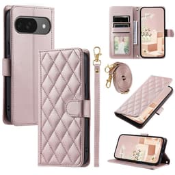 SKALO Google Pixel 10 Quiltet Skulderrem Flip Cover - Rosa guld