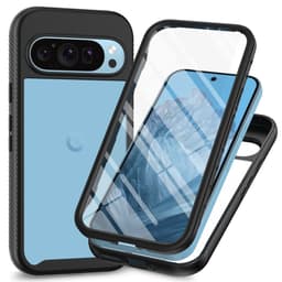 SKALO Google Pixel 10 Pro XL Shockproof Clear Hybrid+Näytönsuoja Suojakuori - Musta