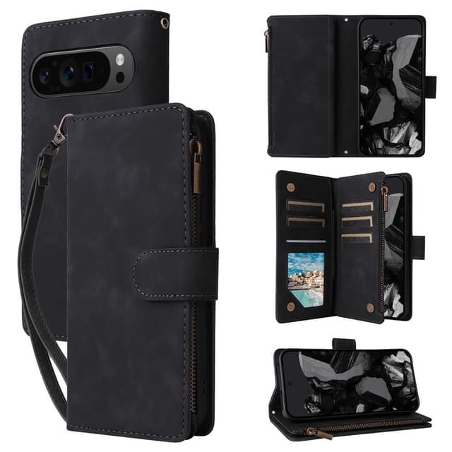 SKALO Google Pixel 10 Pro XL Zipper PU-Läder Plånboksfodral