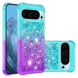 SKALO Google Pixel 10 Kviksand Glitter Cover - Turkis-Lilla