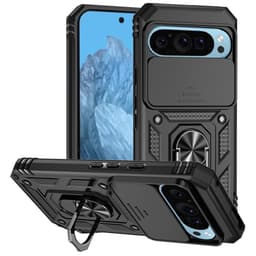 SKALO Google Pixel 10 Pro Armor Metallring Kameraslider Skal - Svart