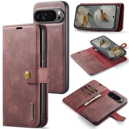 DG MING Google Pixel 10 Pro XL 2-i-1 Magnet Plånboksfodral - Röd