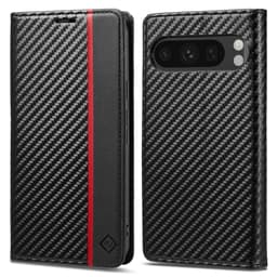 SKALO Google Pixel 10 Pro XL LC.IMEEKE Carbon Fiber Flip Cover - Sort