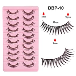 10 Par Manga Løse Falske Øyevipper Naturlig Lang Lettvekt 0.04mm Øyevipper