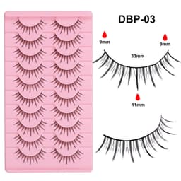 10 Par Manga Tynne Falske Øyevipper - Naturlig og Lett