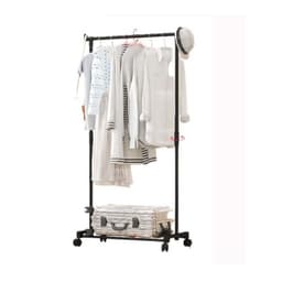 Flytbar Fritstående Enkelt Stang Tøjstativ - Ideel til Hjemmet Sort