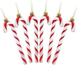 Piparkakkukarkki Joulukoristeet (6 kpl) - Juhlava Joulusisustus Punainen