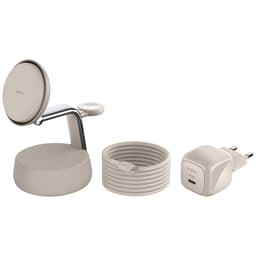Belkin 3-i-1 Qi2 25W trådlös laddare (sand)
