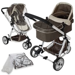 tectake Barnevogn 3-hjul 108 x 59 x 111 cm Brun