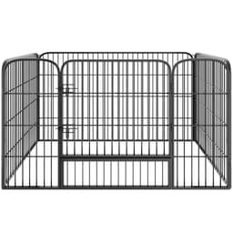 tectake Hundgård 4 hörn 125 x 85 x 70 cm Grå