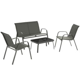 tectake Loungeset Nora för 4 personer med textilene-väv 70 x 111 x 83 cm Antracit