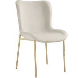 tectake Stoppad stol Tessa 62 x 54 x 90 cm Sammetslook Beige/Guld