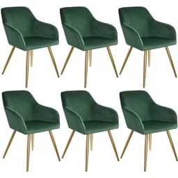 Spisebordsstol Marilyn i velour, guldfarvede stoleben