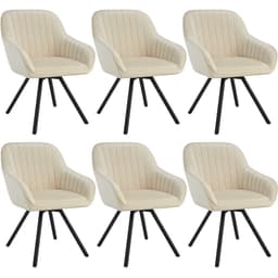 tectake Roterbar stol Snug i sammet, vadderad 6-pack