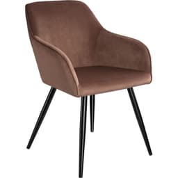 tectake Karmstol Marilyn i sammetstyg 62 x 58 x 82 cm Brun/Svart