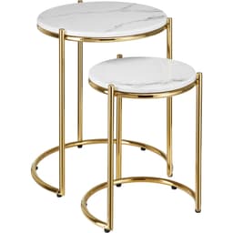 Sidebord Ellsa, marmorplade, stålramme