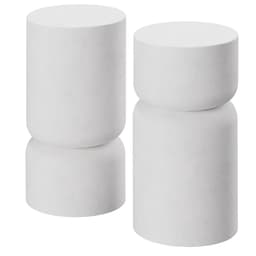 tectake 2-delars set sidobord Amine, Chubby-design 28 x 28 x 54.5 cm Vit