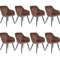 Spisestol Marilyn i fløyel - svarte ben