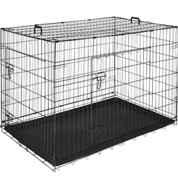 Hundbur, gallerbox Luna, hopfällbar, med 2 dörrar