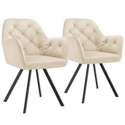 tectake Roterbar Sammetsfåtölj Lucia, stoppad 2-delarsset