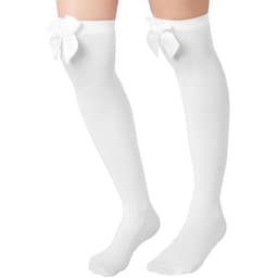 Overknee-strumpor med vit rosett