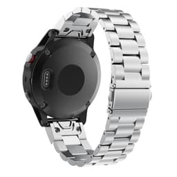 Sølvfarget hurtigutløser-klokkebånd i rustfritt stål for Garmin Fenix 7x (26 mm)