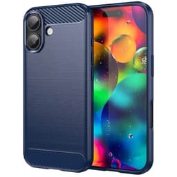 Børstet silikondeksel iPhone 17 - Blå