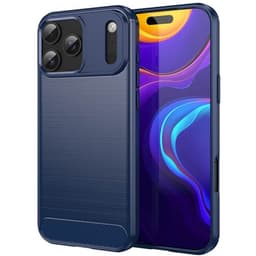 Børstet silikondeksel iPhone 17 Pro - Blå