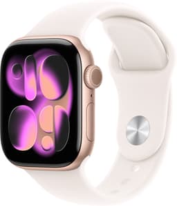 Apple Watch S11 42mm GPS (ruusukulta alum./punanhäivä urheiluran.) M/L