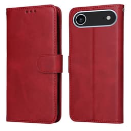 SKALO iPhone Air PU-läder Plånboksfodral - Röd